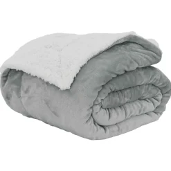 Linnengoed*vidaXL Gooi Deken 130 x 150 cm Fleece Grijs