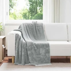 Linnengoed*vidaXL Gooi Deken 130 x 150 cm Fleece Grijs