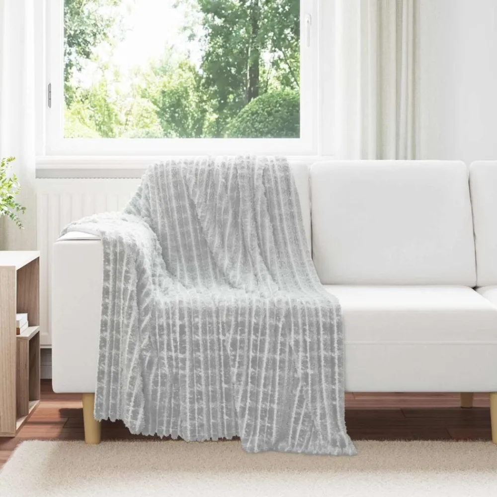 Linnengoed*vidaXL Gooi Deken 150 x 130 cm Fleece Grijs