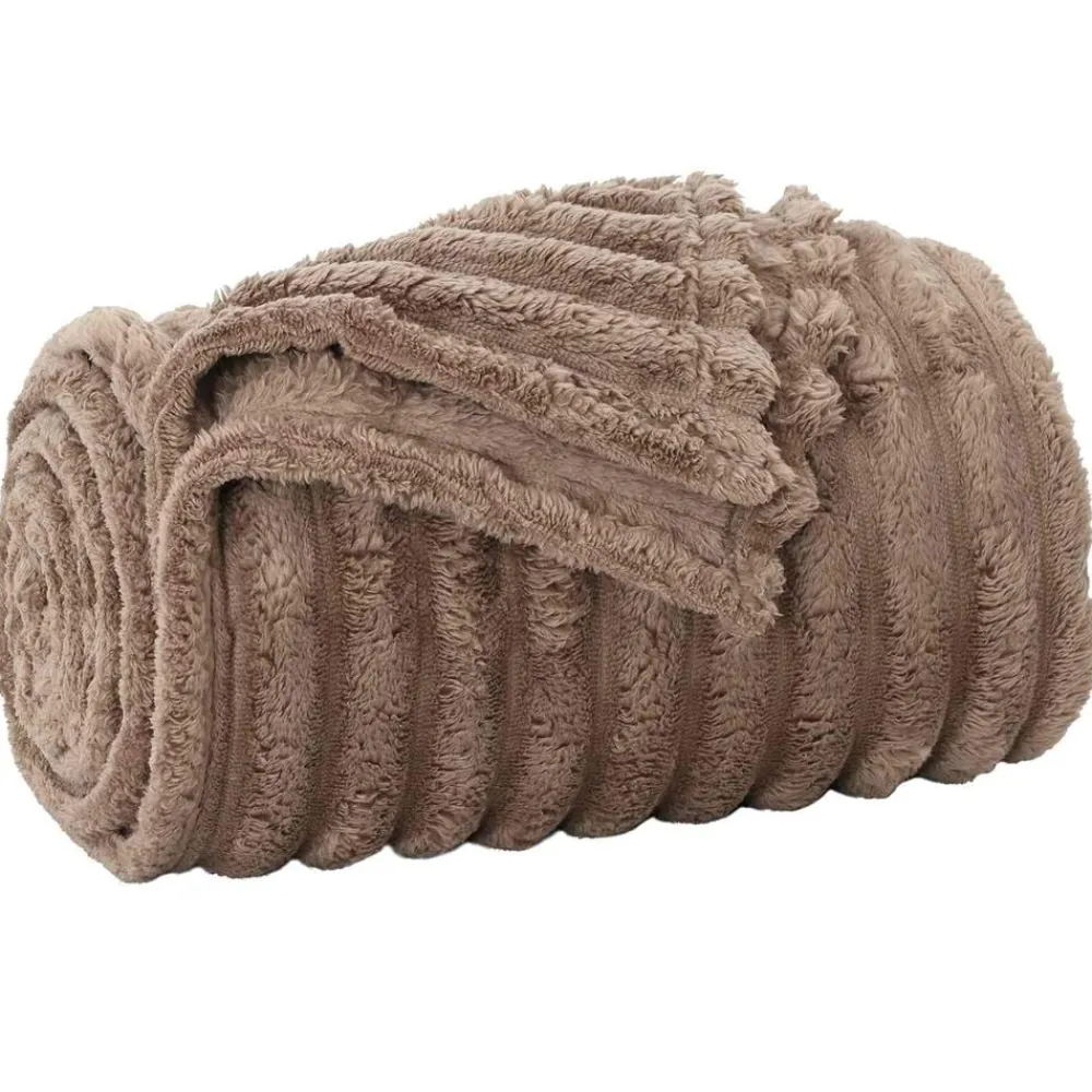 Linnengoed*vidaXL Gooi Deken 150 x 130 cm Fleece Kameel