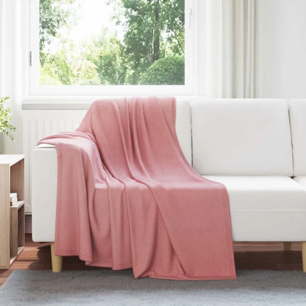 Linnengoed*vidaXL Gooi Deken 170 x 130 cm Fleece Roze