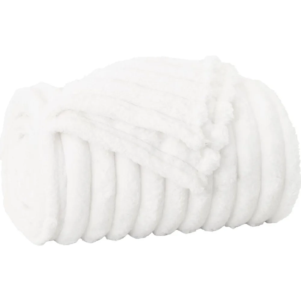 Linnengoed*vidaXL Gooi Deken 150 x 130 cm Fleece Wit