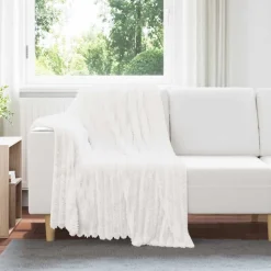 Linnengoed*vidaXL Gooi Deken 150 x 130 cm Fleece Wit