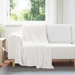 Linnengoed*vidaXL Gooi Deken 130 x 150 cm Fleece Wit
