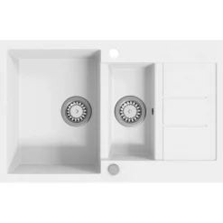 Sanitair & Loodgietersbenodigdheden*vidaXL Gootsteen dubbele bakken graniet Wit