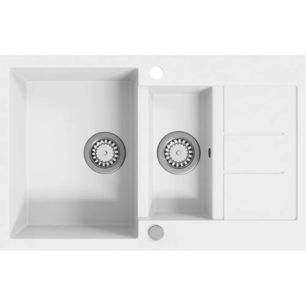 Sanitair & Loodgietersbenodigdheden*vidaXL Gootsteen dubbele bakken graniet Wit