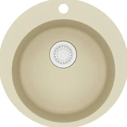 Sanitair & Loodgietersbenodigdheden*vidaXL Gootsteen enkele bak rond graniet Beige