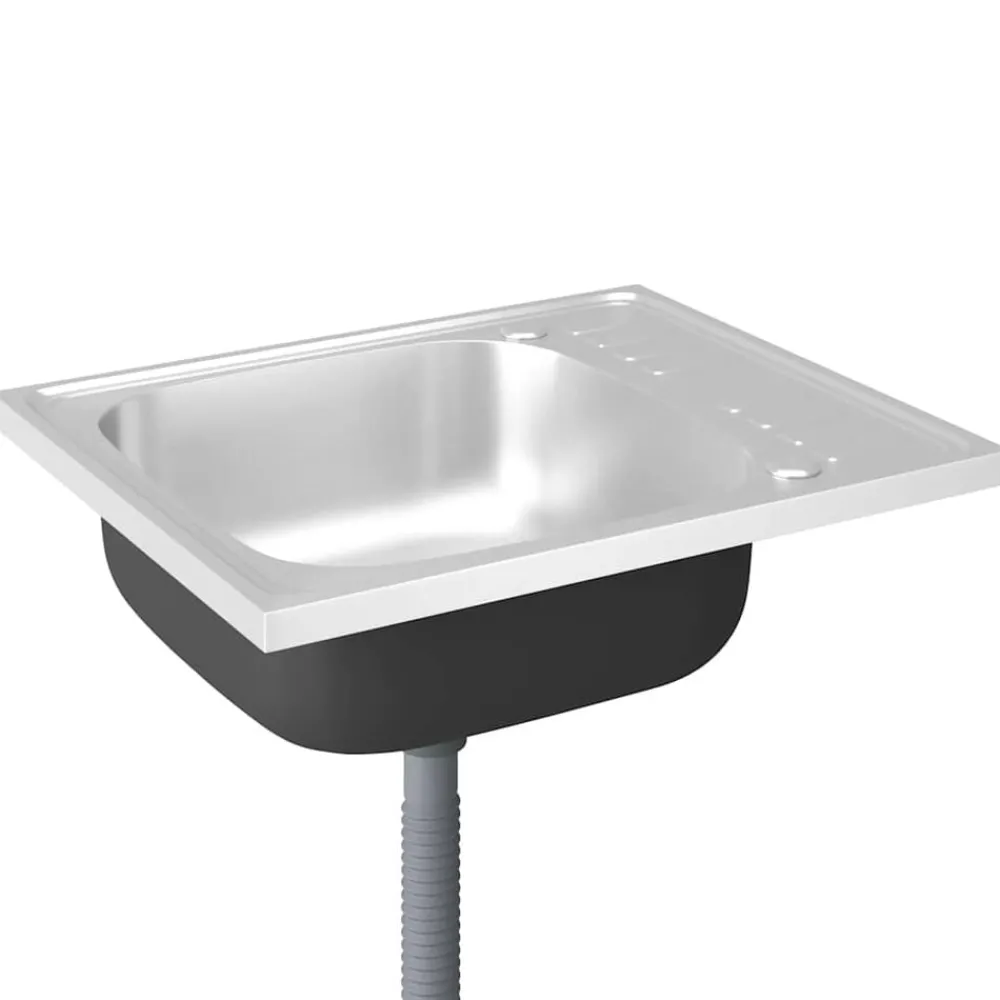 Gootsteen met afvoerset 600x500x155 mm roestvrij staal zilver>vidaXL Sale