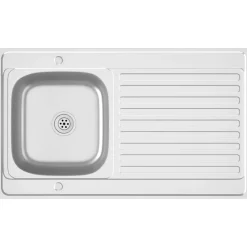 Gootsteen met afvoerset 1000x600x155 mm roestvrij staal zilver>vidaXL Hot