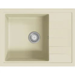 Sanitair & Loodgietersbenodigdheden*vidaXL Gootsteen met overloopgat ovaal graniet Beige