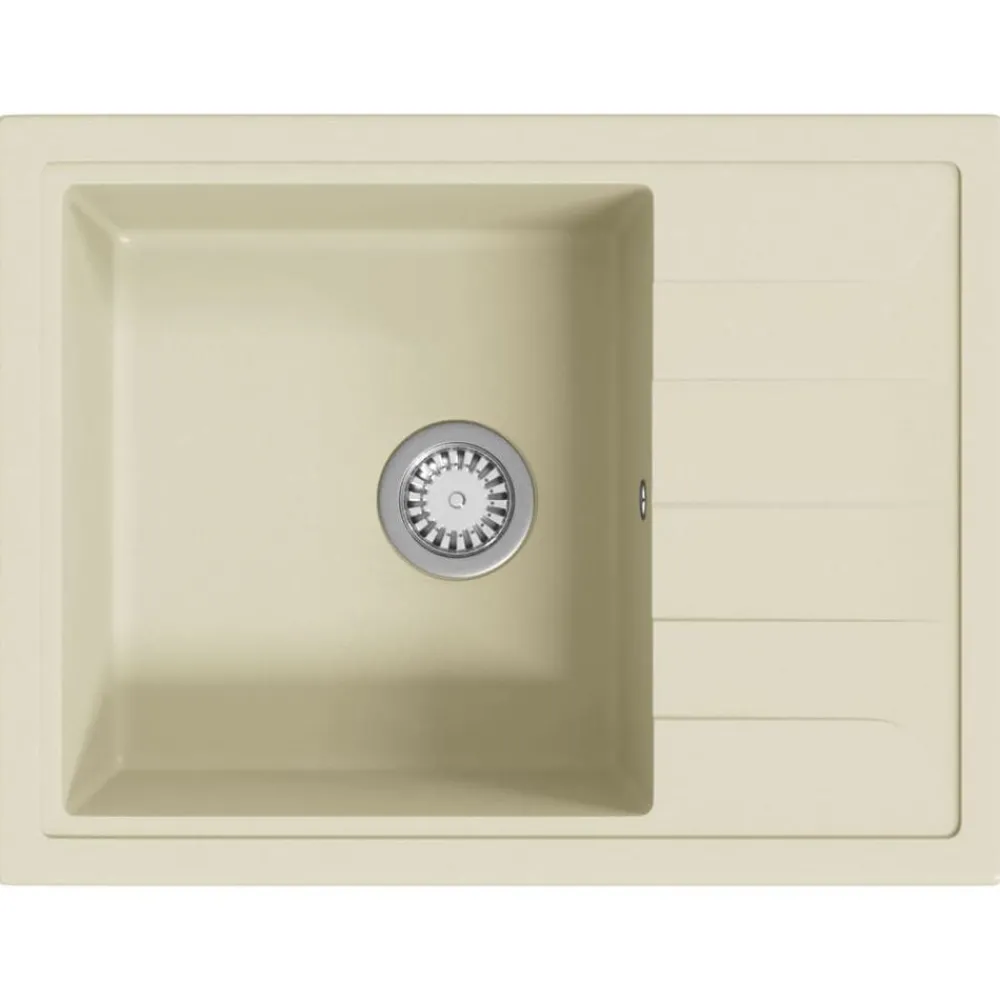 Sanitair & Loodgietersbenodigdheden*vidaXL Gootsteen met overloopgat ovaal graniet Beige