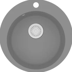 Sanitair & Loodgietersbenodigdheden*vidaXL Gootsteen rond enkele bak graniet Grijs