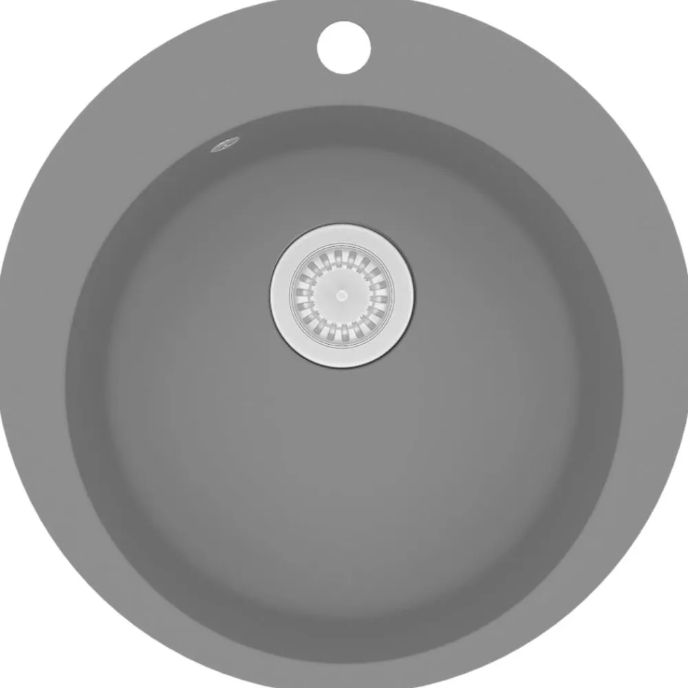 Sanitair & Loodgietersbenodigdheden*vidaXL Gootsteen rond enkele bak graniet Grijs