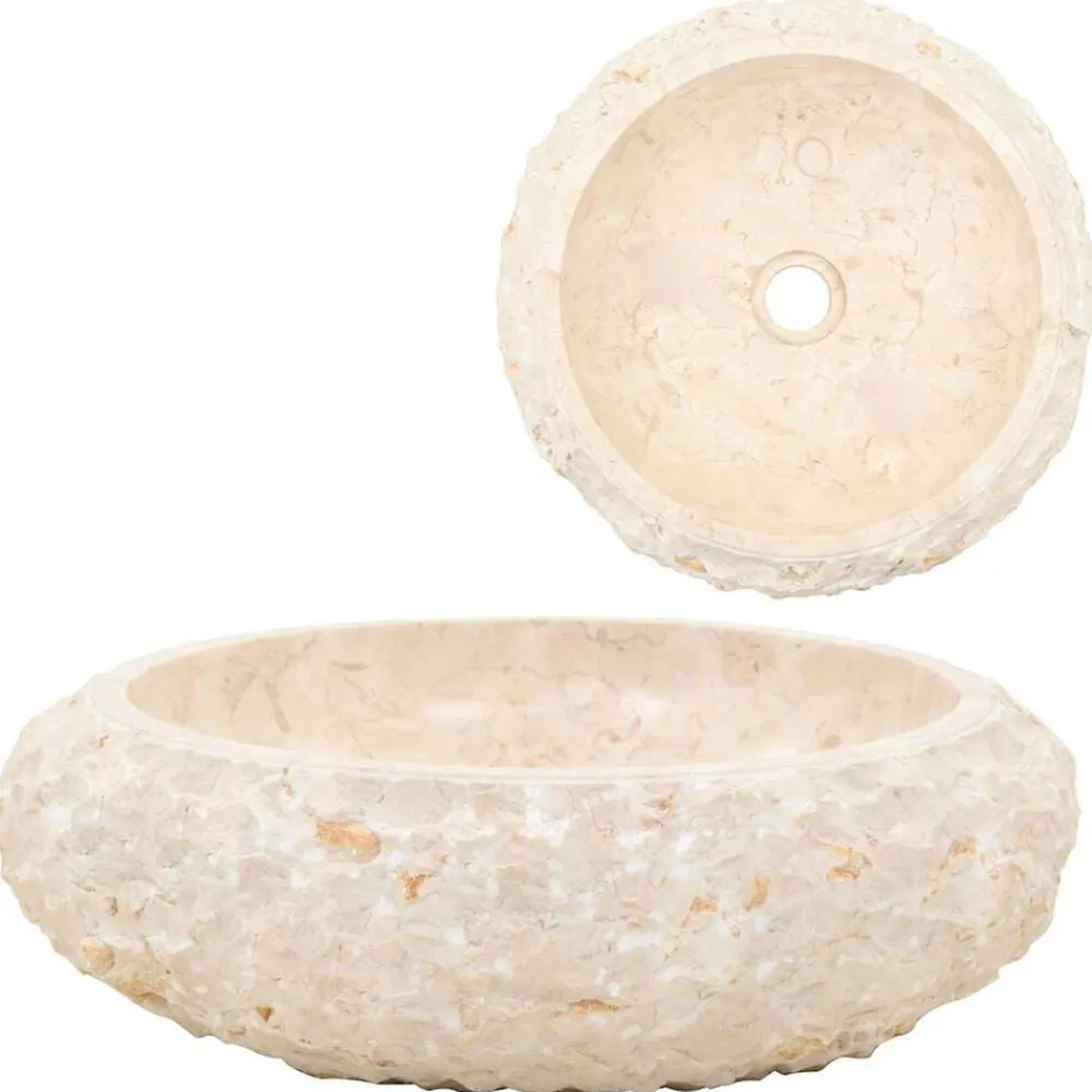 Gootsteen 40x12 cm marmer crème>vidaXL Hot