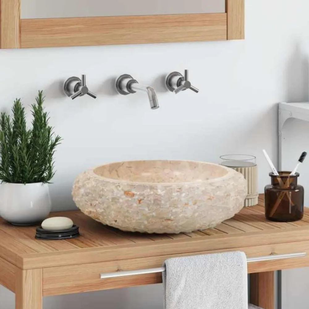 Gootsteen 40x12 cm marmer crème>vidaXL Hot