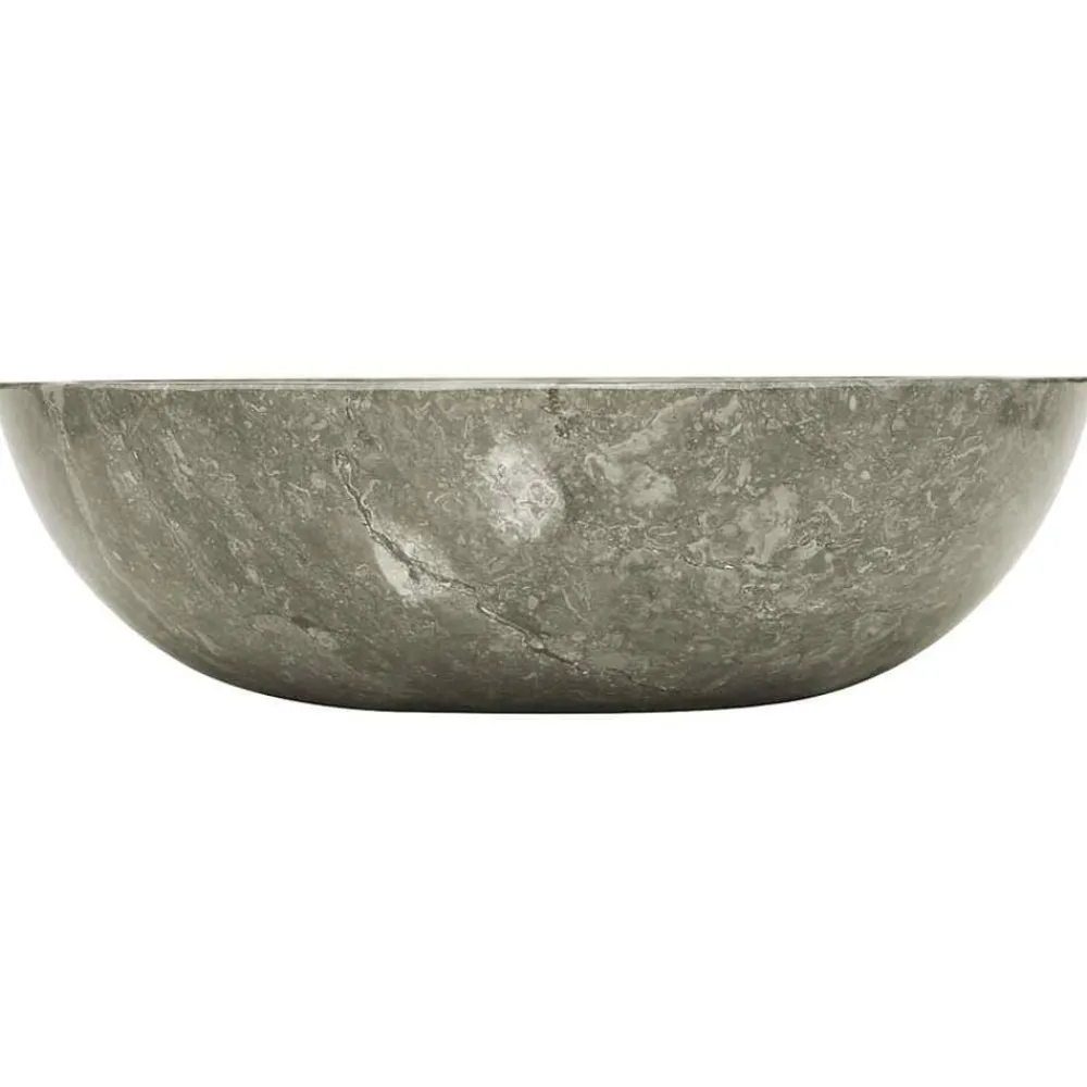 Sanitair & Loodgietersbenodigdheden*vidaXL Gootsteen Ø40x12 cm marmer Grijs