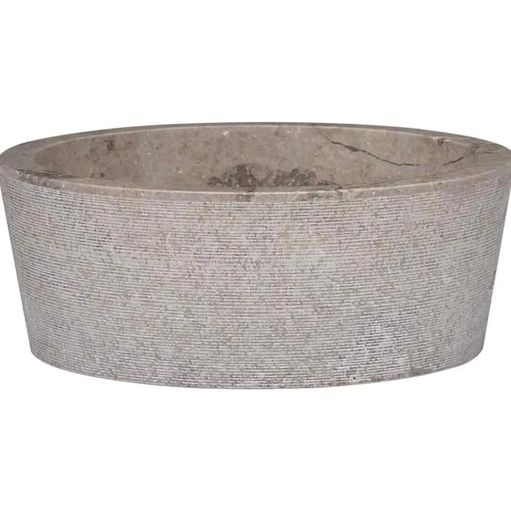 Sanitair & Loodgietersbenodigdheden*vidaXL Gootsteen Ø40x15 cm marmer Grijs