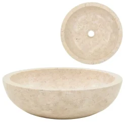 Sanitair & Loodgietersbenodigdheden*vidaXL Gootsteen 40x12 cm marmer crème Crème