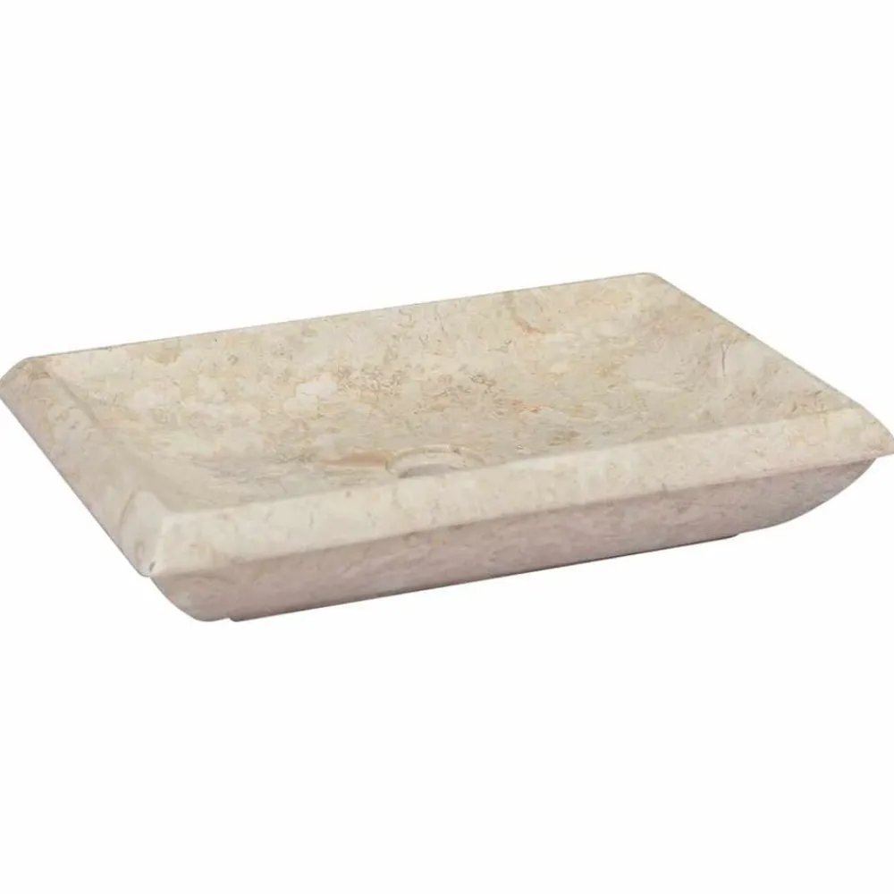 Sanitair & Loodgietersbenodigdheden*vidaXL Gootsteen 50x35x10 cm marmer crèmekleurig Crème