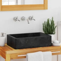 Sanitair & Loodgietersbenodigdheden*vidaXL Gootsteen 45x30x12 cm marmer hoogglans Zwart