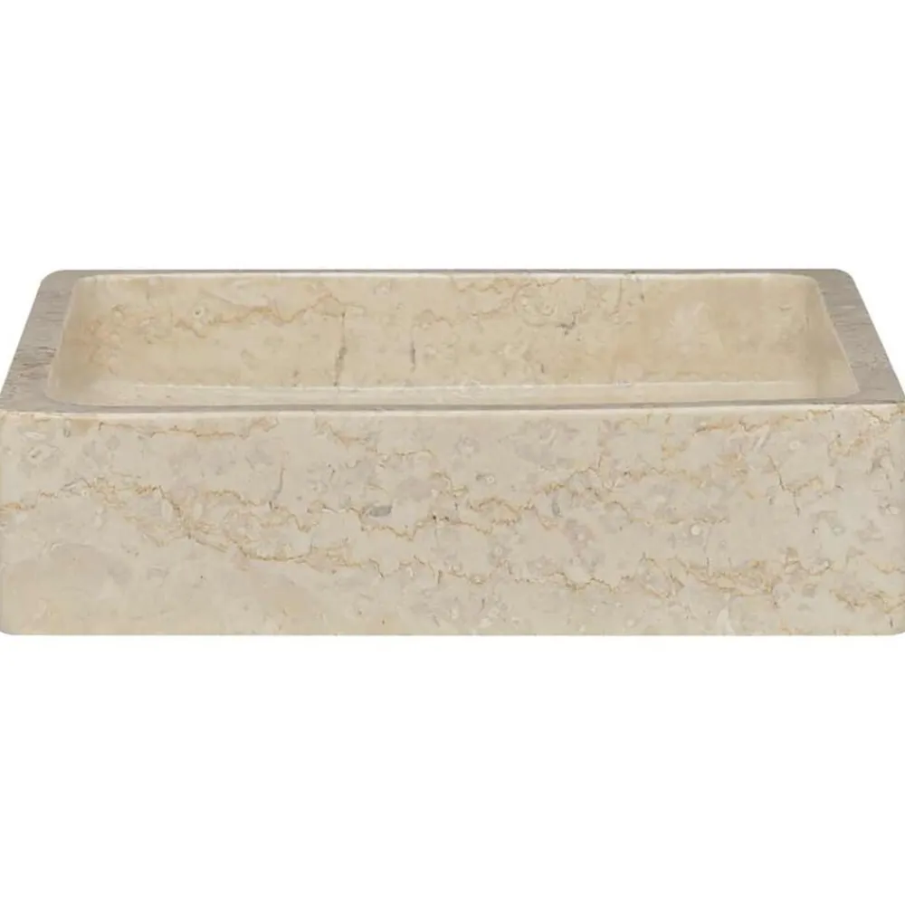 Gootsteen 40x40x10 cm marmer crèmekleurig>vidaXL Online