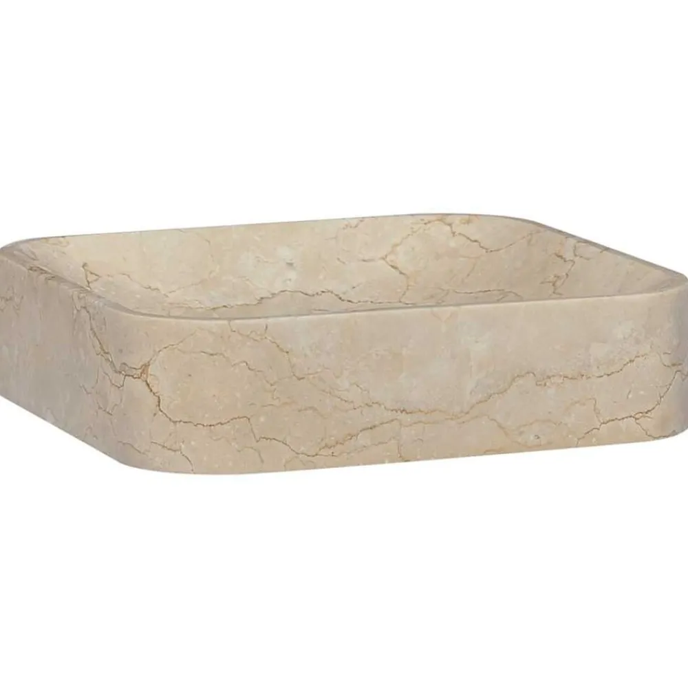 Sanitair & Loodgietersbenodigdheden*vidaXL Gootsteen 40x40x10 cm marmer crèmekleurig Crème