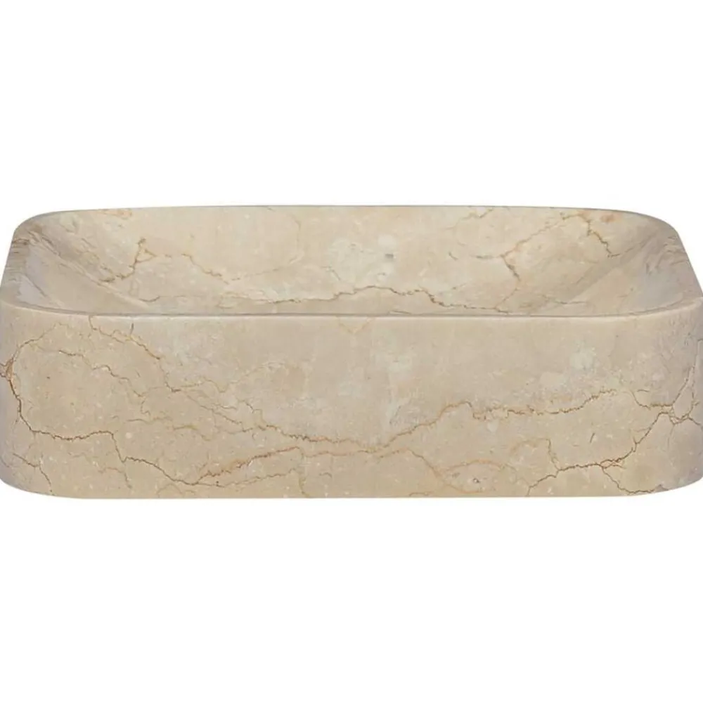 Sanitair & Loodgietersbenodigdheden*vidaXL Gootsteen 40x40x10 cm marmer crèmekleurig Crème