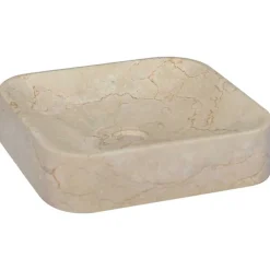 Sanitair & Loodgietersbenodigdheden*vidaXL Gootsteen 40x40x10 cm marmer crèmekleurig Crème