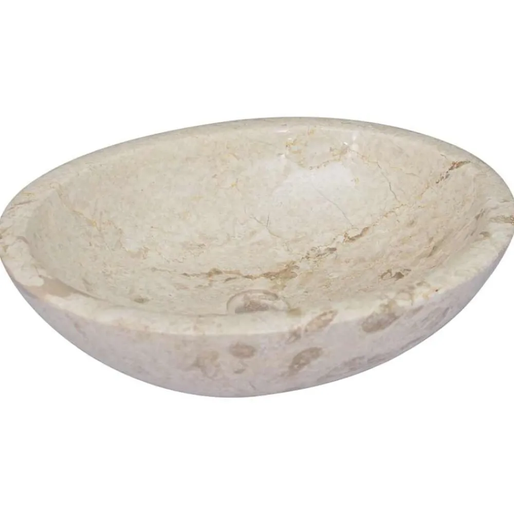 Sanitair & Loodgietersbenodigdheden*vidaXL Gootsteen 53x40x15 cm marmer crèmekleurig Crème