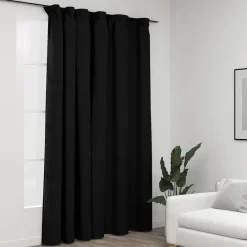 Woon- & Tuinaccessoires*vidaXL Gordijn linnen-look verduisterend haken 290x245 cm Antraciet