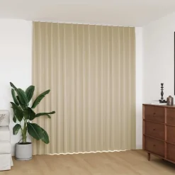 Woon- & Tuinaccessoires*vidaXL Gordijn verduisterend met haken 290x245 cm Beige