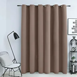 Gordijn verduisterend met metalen ringen 290x245 cm>vidaXL Outlet