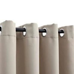 Woon- & Tuinaccessoires*vidaXL Gordijn verduisterend met metalen ringen 2 st 140x175 cm Beige