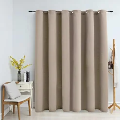 Woon- & Tuinaccessoires*vidaXL Gordijn verduisterend met metalen ringen 290x245 cm Beige