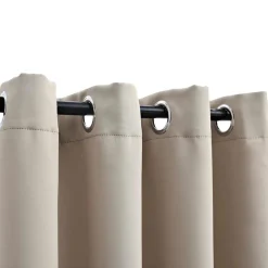 Woon- & Tuinaccessoires*vidaXL Gordijn verduisterend met metalen ringen 290x245 cm Beige