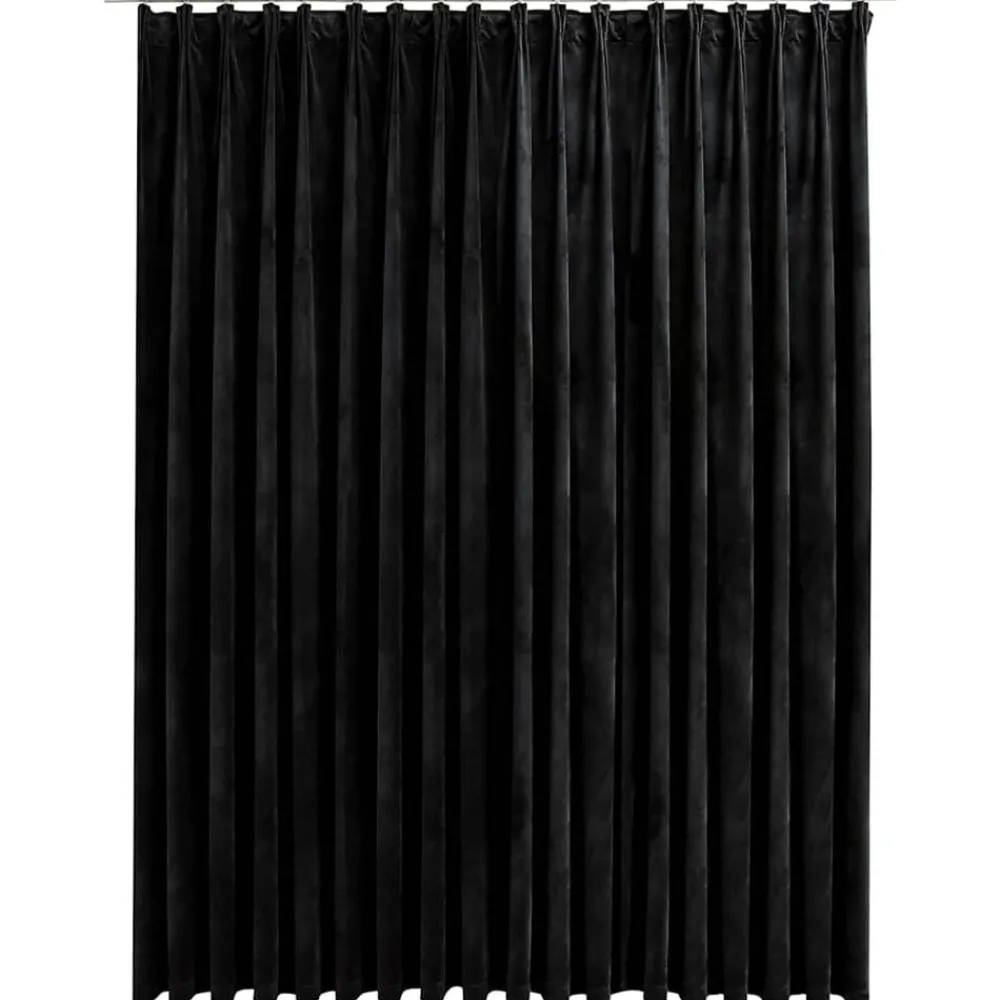 Woon- & Tuinaccessoires*vidaXL Gordijn verduisterend met haken 290x245 cm fluweel Zwart