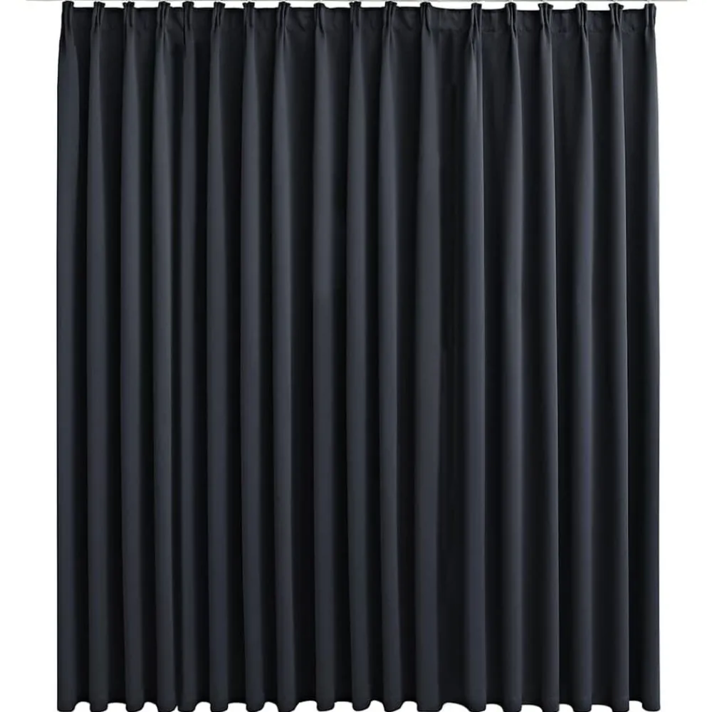 Woon- & Tuinaccessoires*vidaXL Gordijn verduisterend met haken 290x245 cm Zwart