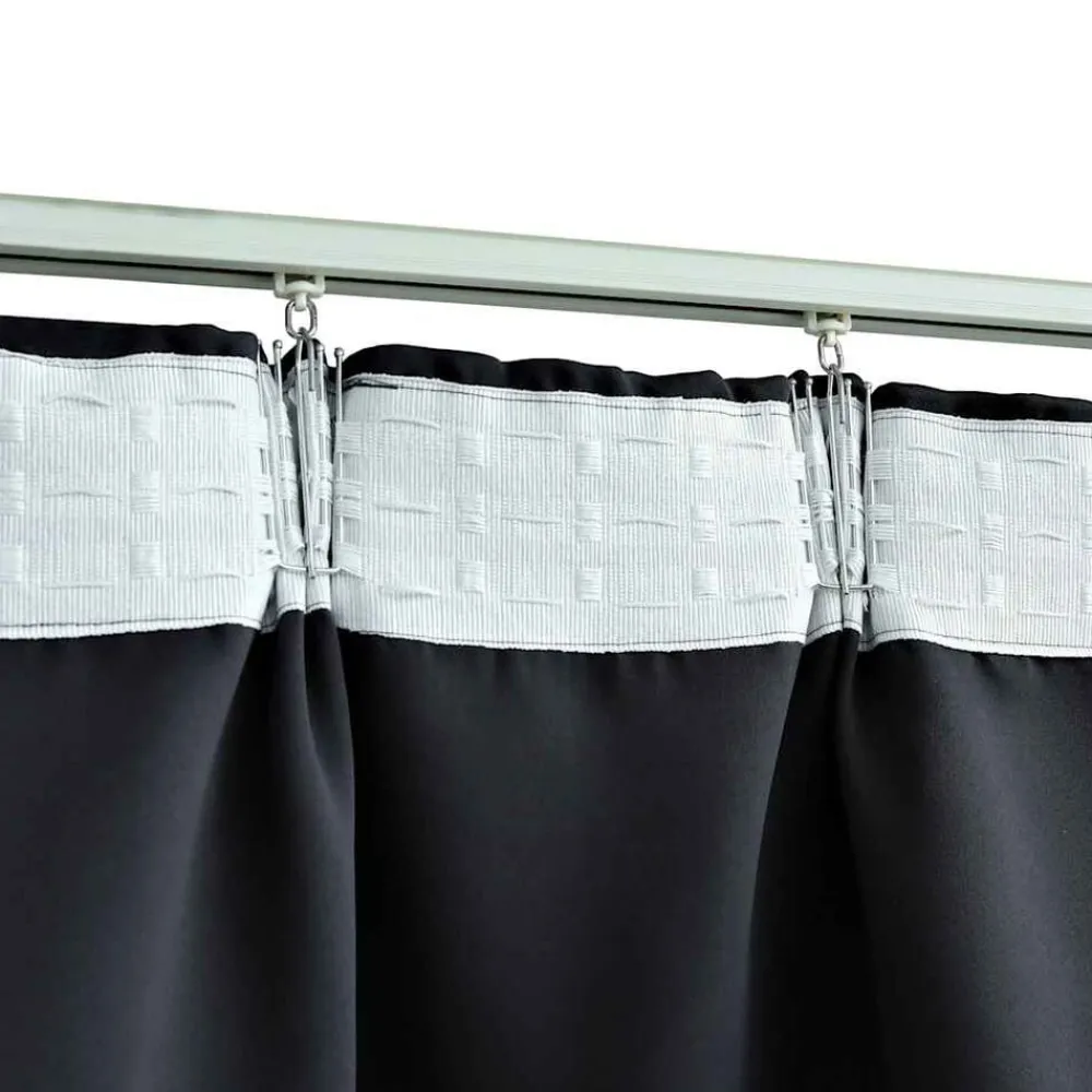 Woon- & Tuinaccessoires*vidaXL Gordijn verduisterend met haken 290x245 cm Zwart