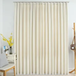 Woon- & Tuinaccessoires*vidaXL Gordijn verduisterend met haken 290x245 cm fluweel crème Cr&egrave;me