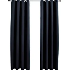 Gordijn verduisterend met metalen ringen 2 st 140x175 cm>vidaXL New
