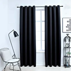 Gordijn verduisterend met metalen ringen 2 st 140x175 cm>vidaXL New