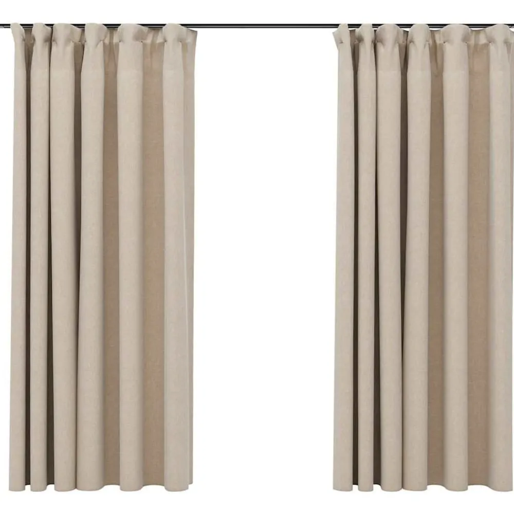 Gordijnen linnen-look verduisterend haken 2 st 140x175 cm>vidaXL Sale