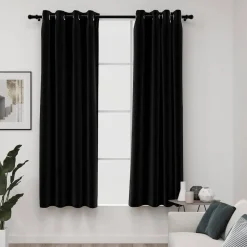 Woon- & Tuinaccessoires*vidaXL Gordijnen linnen-look verduisterend 2 st 140x175 cm Antraciet