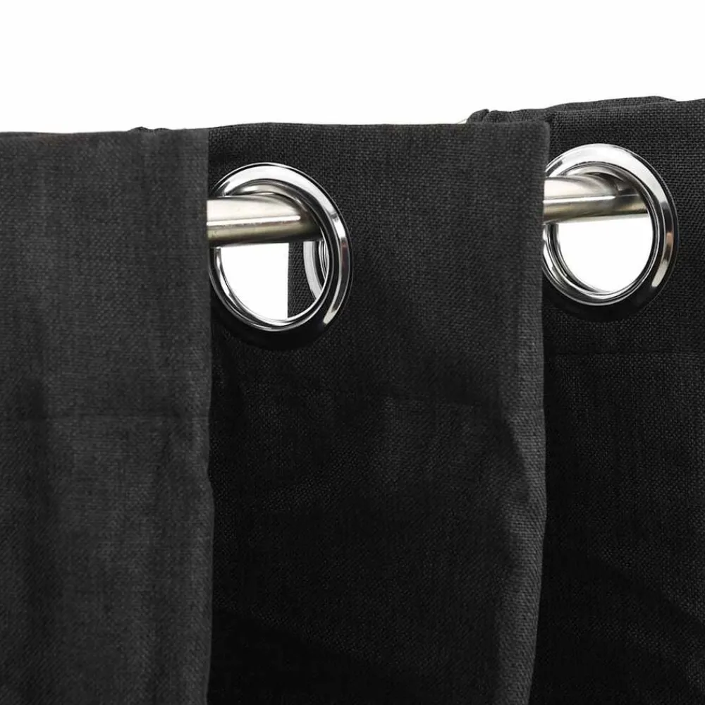 Woon- & Tuinaccessoires*vidaXL Gordijnen linnen-look verduisterend 2 st 140x175 cm Antraciet