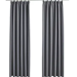 Gordijnen verduisterend met haken 2 st 140x175 cm>vidaXL Online
