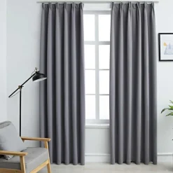 Gordijnen verduisterend met haken 2 st 140x175 cm>vidaXL Online
