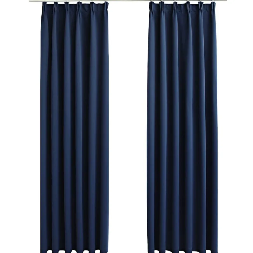 Gordijnen verduisterend met haken 2 st 140x175 cm>vidaXL Hot