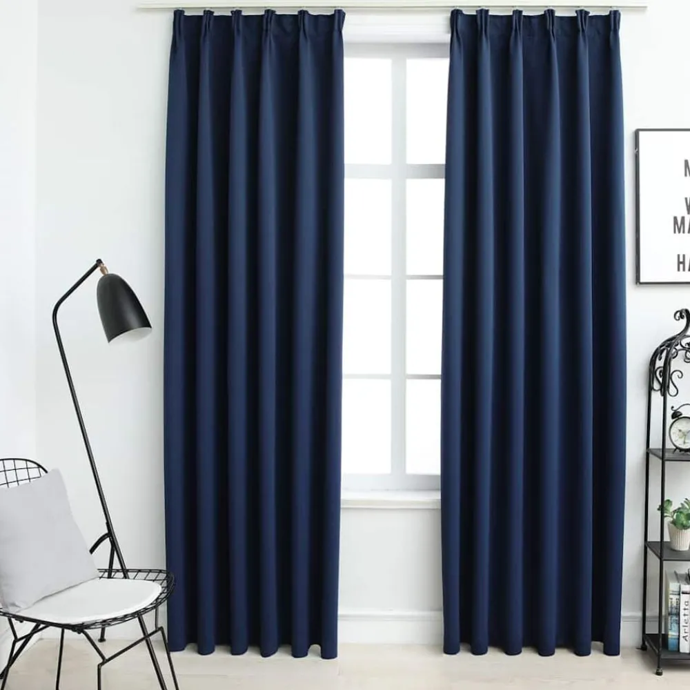 Gordijnen verduisterend met haken 2 st 140x175 cm>vidaXL Hot
