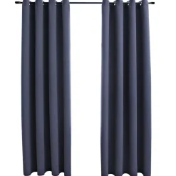 Woon- & Tuinaccessoires*vidaXL Gordijnen verduisterend met ringen 2 st 140x175 cm Antraciet