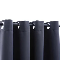 Woon- & Tuinaccessoires*vidaXL Gordijnen verduisterend met ringen 2 st 140x175 cm Antraciet